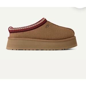 UGG Uggs Women's Tazz II Chestnut Leather Platform Lined Slippers US Size 11